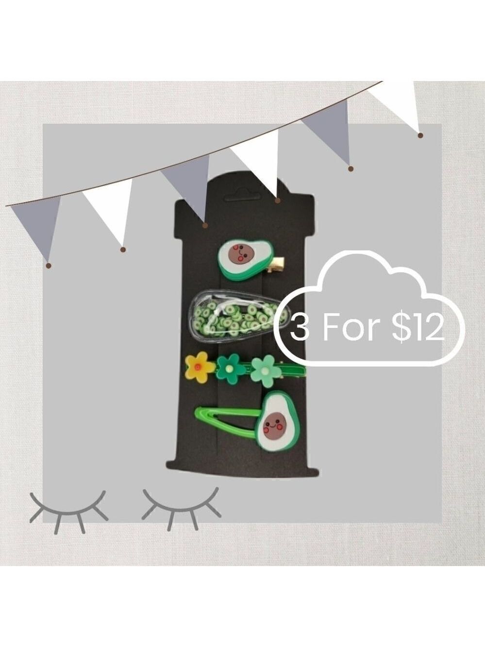3βforβ$12Β 4pcβChildrenβHairclipβSet